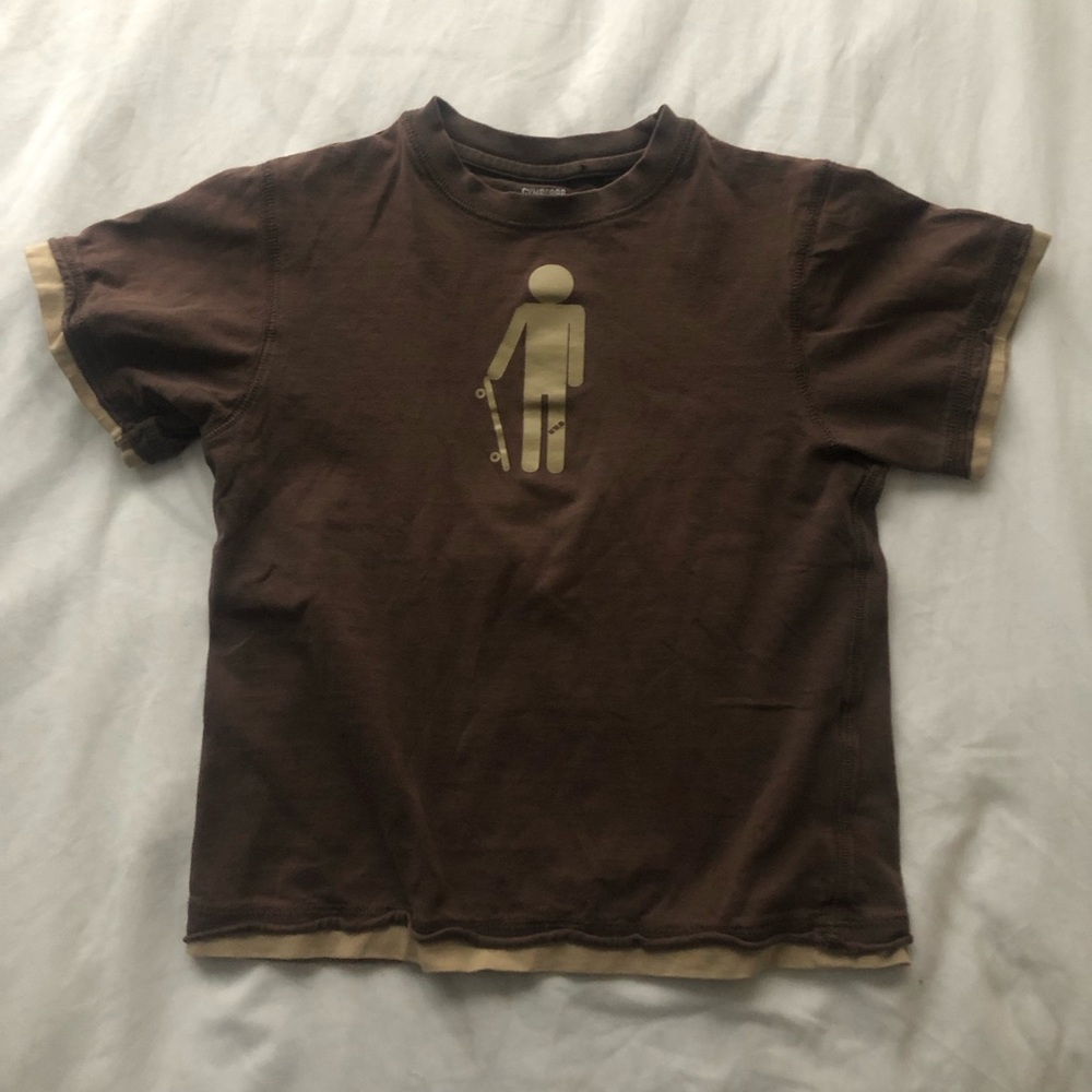 Y2K Brown Baby Tee Skate Graphic